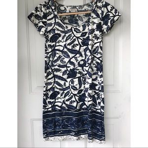 Lucky Brand Dress Blue and White Floral Print